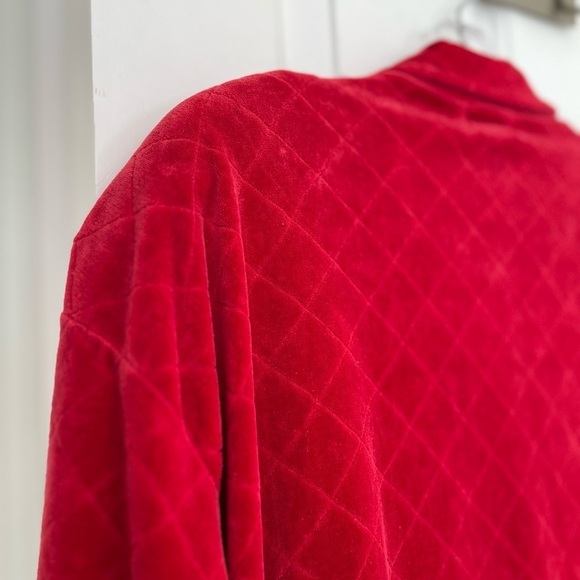 Vintage Quilted Velour Lingerie Nordstrom L Red Gold - Picture 10 of 16